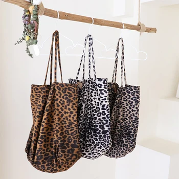 Liiga Juhuslik Leopard Tassima Kotid Naiste Suur Jumbo Riie Korduvkasutatavad Shopping Looder Kott Käekott Naiste Vaba Aja Veetmise Iga Päev Õlakott 5