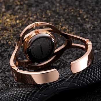 Luksuslik Naiste Käevõru Kellad Crystal Väike Ketas Mood Quartz Watch Kuld, Hõbe Kingitus Naistele Reloj Mujer 5
