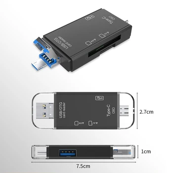 Tüüp C+Micro-USB+USB 3.0 1 OTG-Kaardi Lugeja kiire USB3.0 TF SD Adapter Mälukaardi Lugeja Android Telefon Sülearvuti 5