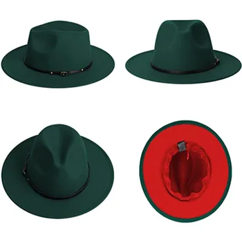 Lavendel lilla fedora müts kahe tooni vöö tarvikud Panama vildist müts daamid jazz müts kiriku müts meeste шляпа женская 5