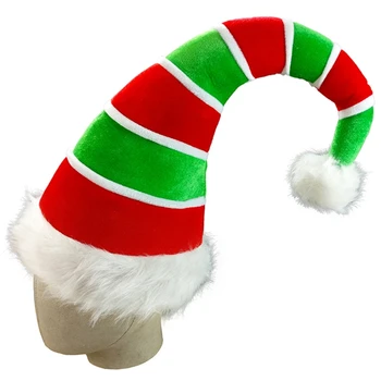 Jõulud Müts Triibuline Santa Hat Xmas Müts Jõulud Santa Hat Naljakas Pool Mütsi eest Unisex Täiskasvanute Uue Aasta Pidulik 5