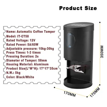 ITOP Elektrilised 58mm Kohvi Tamper kohvimasin Automaatne Tamper Kohvi vajutage Tegija Kohvi Vahendid Must/Valge 110-240V 5
